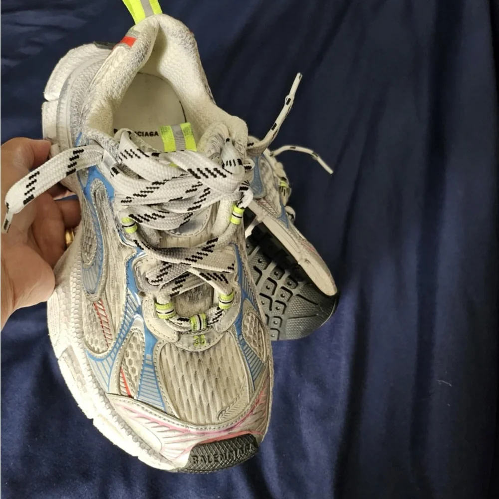 Balenciaga Athletic Shoes - White, Blue, Red, Neon Yellow - Picture 7 of 7